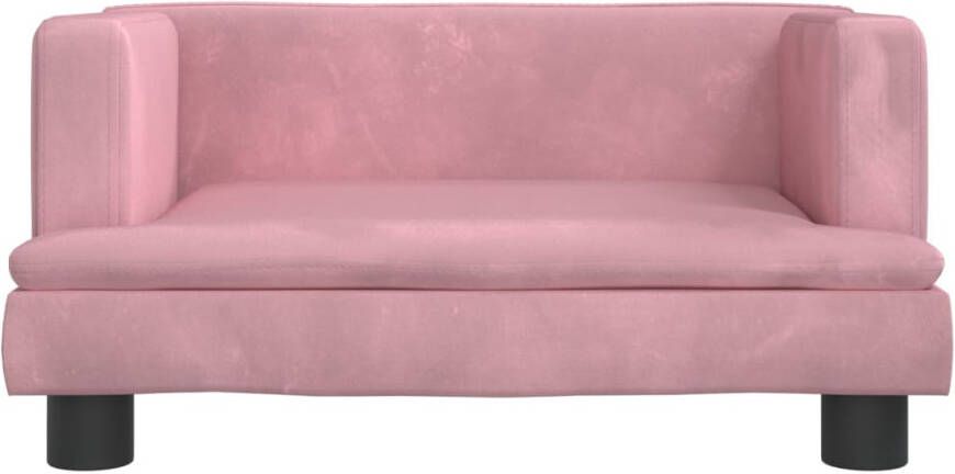 VidaXL Kinderbank 60x40x30 cm fluweel roze - Foto 3