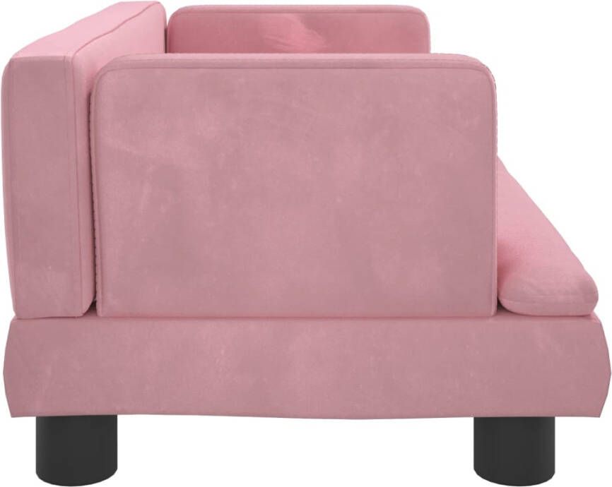 VidaXL Kinderbank 60x40x30 cm fluweel roze - Foto 2