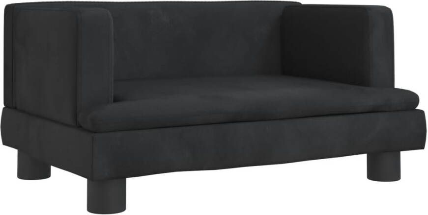 VidaXL Kinderbank 60x40x30 cm fluweel zwart Kinderbank Kinderbanken Kinder Bank Kinderbankje - Foto 4