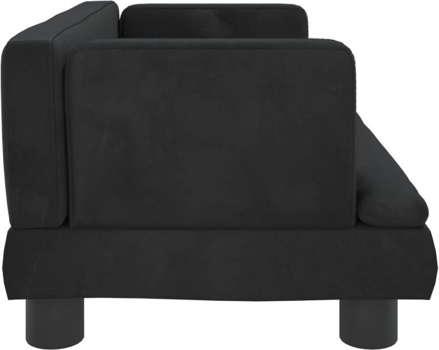 VidaXL Kinderbank 60x40x30 cm fluweel zwart Kinderbank Kinderbanken Kinder Bank Kinderbankje - Foto 3