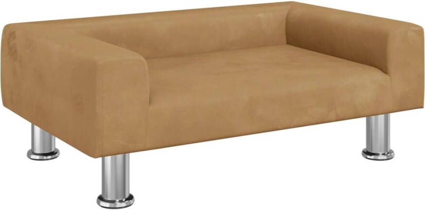 VidaXL Kinderbank 70x45x26 5 cm fluweel bruin - Foto 3