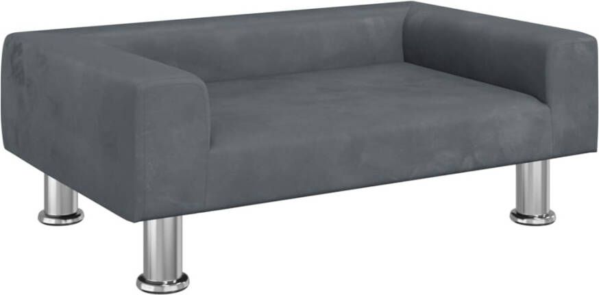 VidaXL Kinderbank Fluweel Donkergrijs 70x45x26 5 cm Kinderstoel Kindermeubel Kids Bank Speelhoek Speelgoedkast - Foto 5