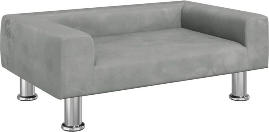 VidaXL Kinderbank Kinderbanken Kinder Bank Kinderbankje Kinderbank 70x45x26 5 cm fluweel lichtgrijs - Foto 4