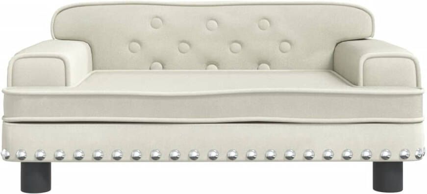 VidaXL Kinderbank 70x45x30 cm fluweel crèmekleurig - Foto 5