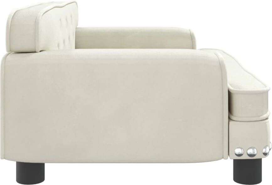 VidaXL Kinderbank 70x45x30 cm fluweel crèmekleurig