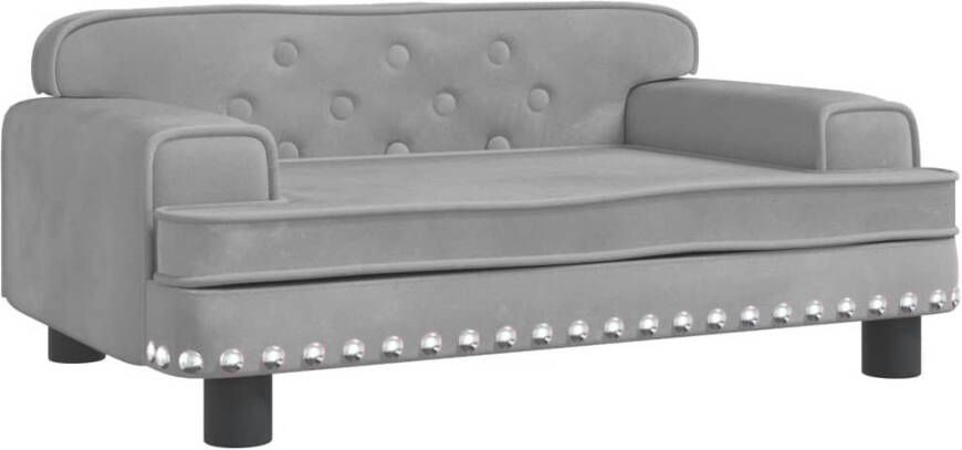 VidaXL Kinderbank 70x45x30 cm fluweel lichtgrijs