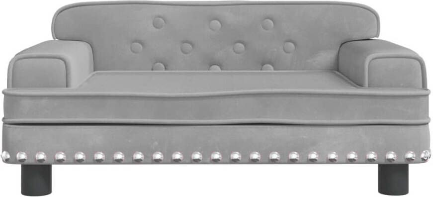 VidaXL Kinderbank 70x45x30 cm fluweel lichtgrijs - Foto 4