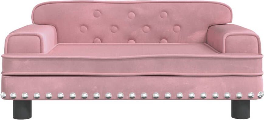 VidaXL Kinderbank 70x45x30 cm fluweel roze - Foto 2