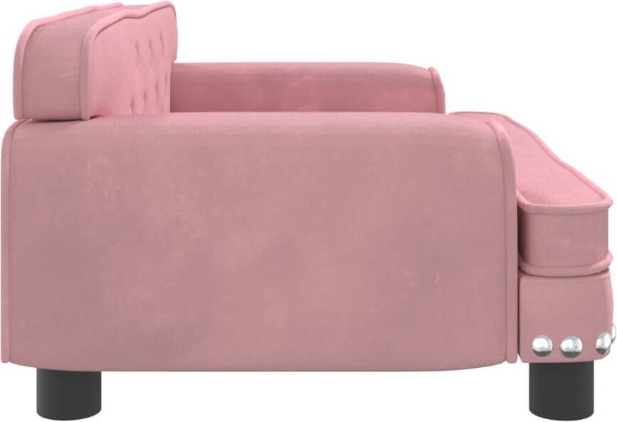 VidaXL Kinderbank 70x45x30 cm fluweel roze