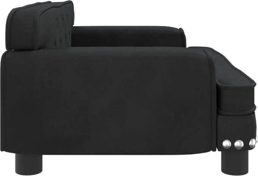 VidaXL Kinderbank 70x45x30 cm fluweel zwart - Foto 2