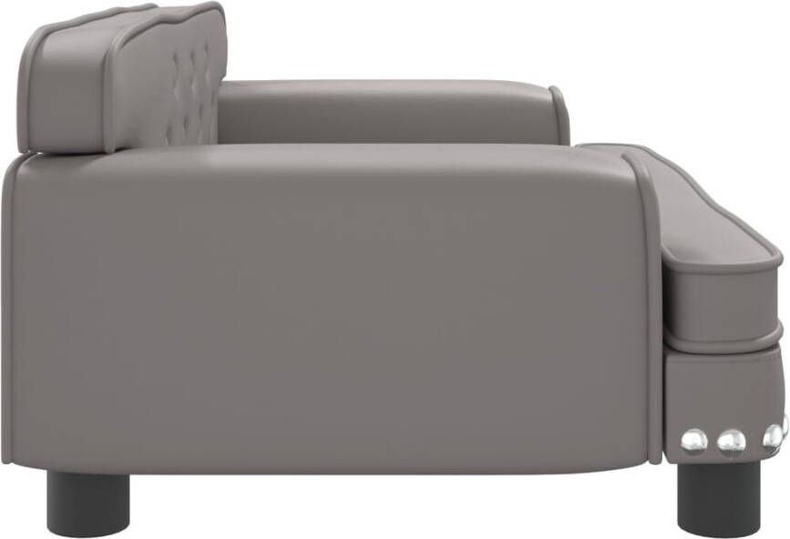 VidaXL Kinderbank 70x45x30 cm kunstleer grijs