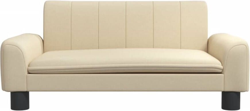 VidaXL Kinderbank 70x45x30 cm stof crèmekleurig - Foto 4