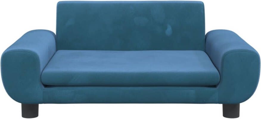 VidaXL Kinderbank 70x45x33 cm fluweel blauw - Foto 4