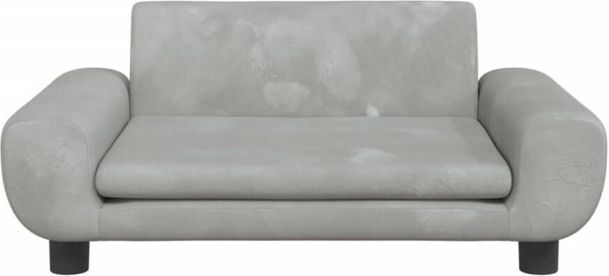 VidaXL Kinderbank Fluweel Lichtgrijs 70x45x33 cm - Foto 2