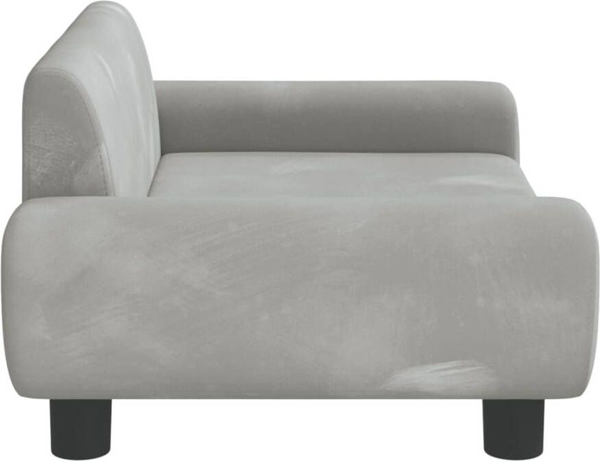 VidaXL Kinderbank Fluweel Lichtgrijs 70x45x33 cm