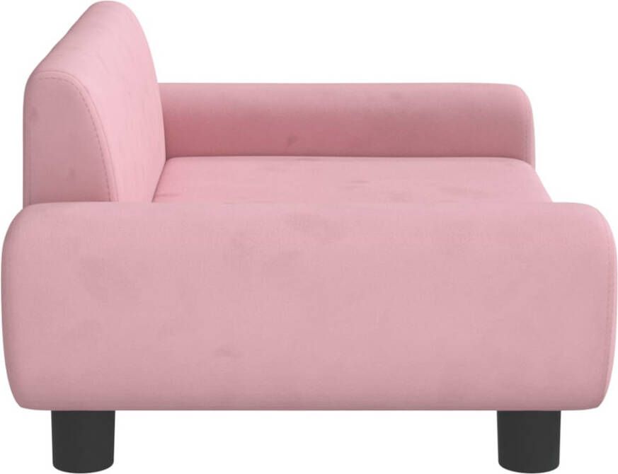 VidaXL Kinderbank 70x45x33 cm fluweel roze - Foto 2