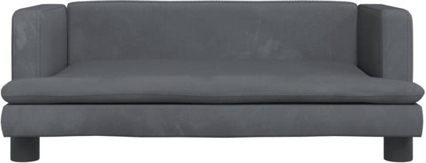 VidaXL Kinderbank 80x45x30 cm fluweel donkergrijs - Foto 4