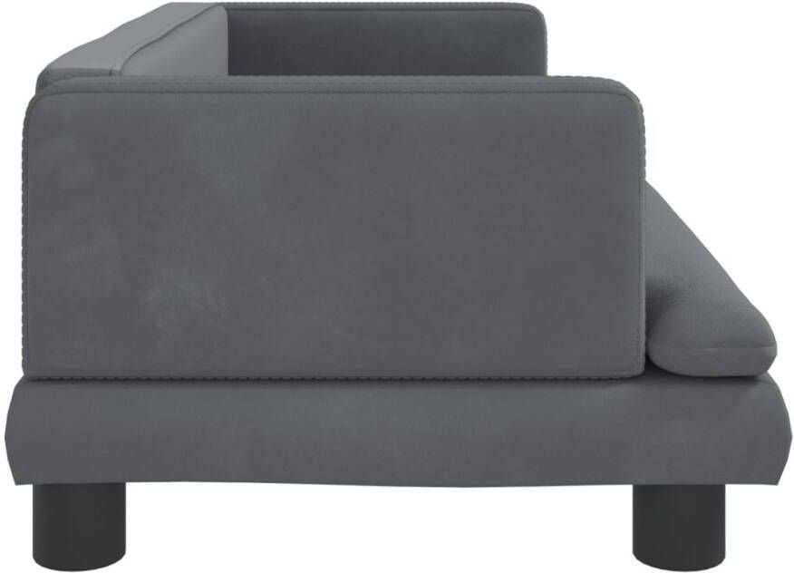 VidaXL Kinderbank 80x45x30 cm fluweel donkergrijs - Foto 2