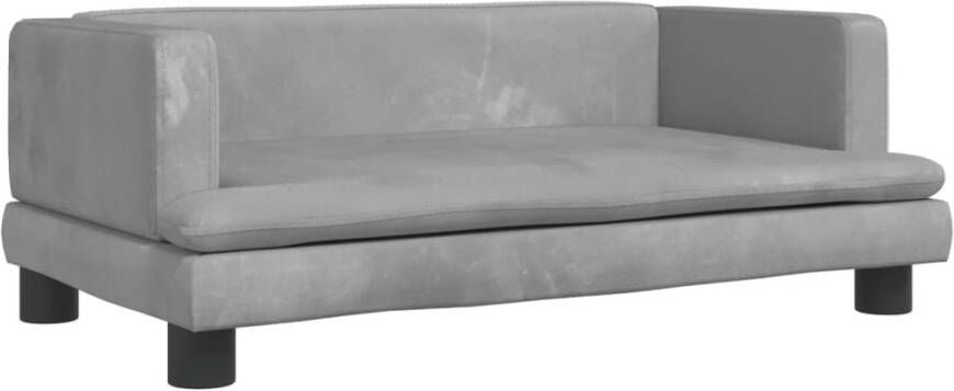 VidaXL Kinderbank Fluweel Lichtgrijs 80x45x30 cm Kinderstoel Kindermeubel Kids Bank Minibanc Speelgoed Stoel - Foto 5