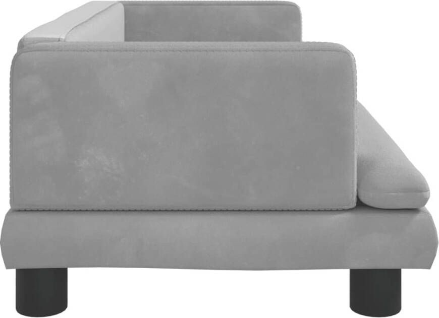 VidaXL Kinderbank Fluweel Lichtgrijs 80x45x30 cm Kinderstoel Kindermeubel Kids Bank Minibanc Speelgoed Stoel - Foto 4