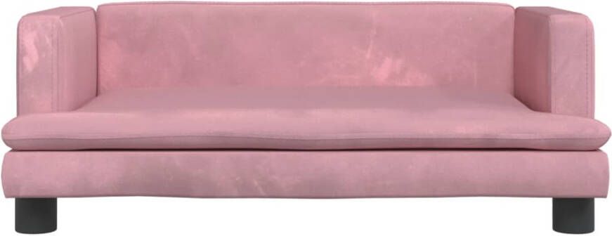 VidaXL Kinderbank 80x45x30 cm fluweel roze - Foto 4