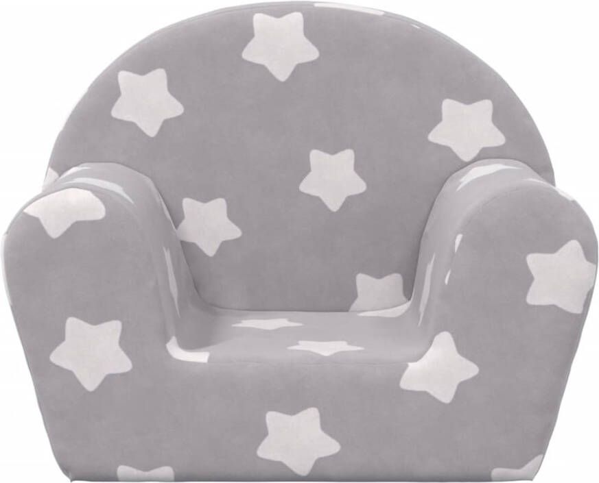 VidaXL Kinderbank met sterren zacht pluche lichtgrijs - Foto 2