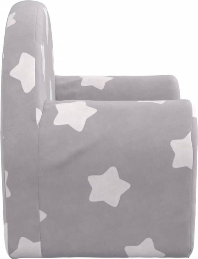 VidaXL Kinderbank met sterren zacht pluche lichtgrijs - Foto 3