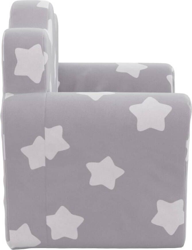 VidaXL Kinderbank met sterren zacht pluche lichtgrijs - Foto 3