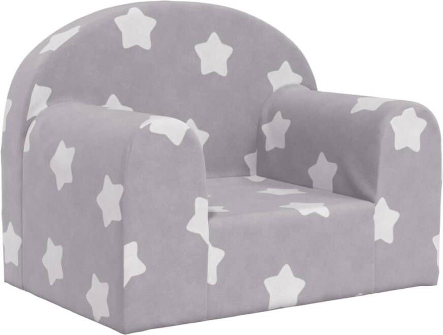 VIDAXL Kinderbank met sterren zacht pluche lichtgrijs - Foto 3
