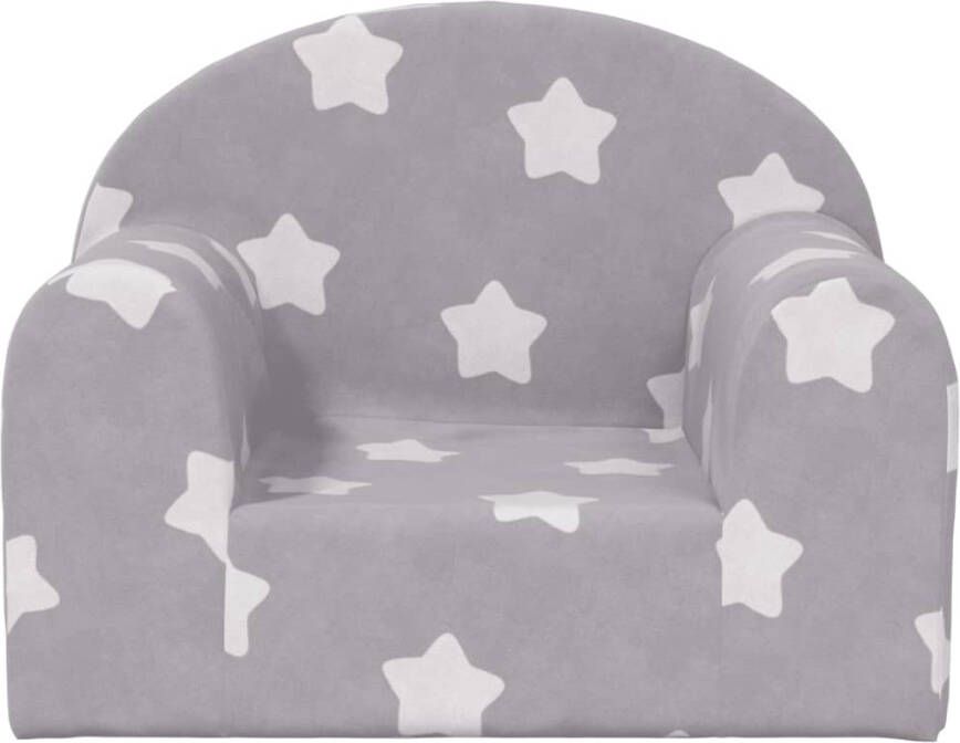 VIDAXL Kinderbank met sterren zacht pluche lichtgrijs - Foto 2