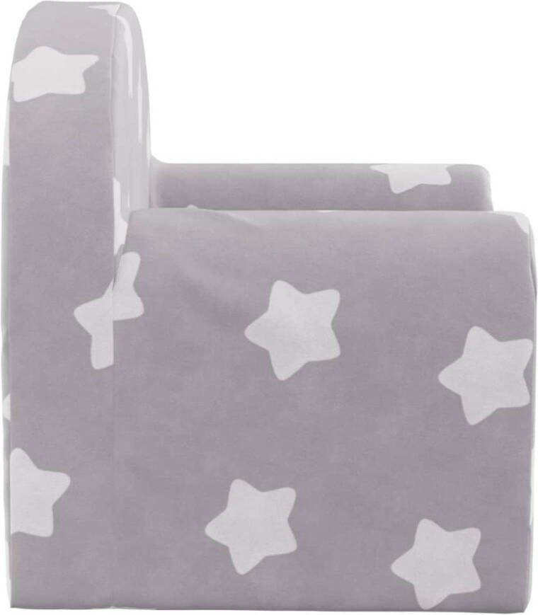 VIDAXL Kinderbank met sterren zacht pluche lichtgrijs