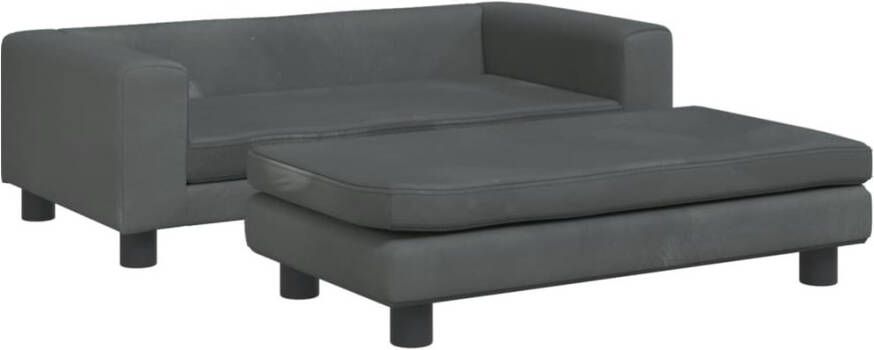 VidaXL Kinderbank met voetensteun 100x50x30 cm fluweel donkergrijs - Foto 2