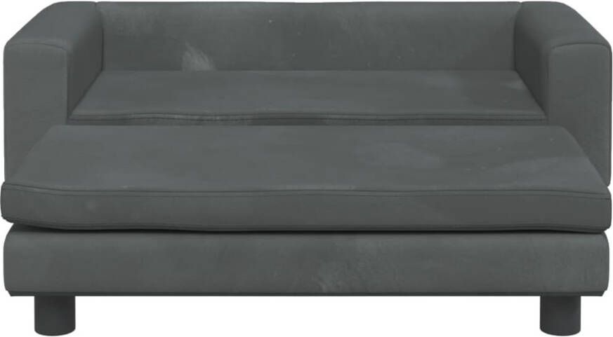VidaXL Kinderbank met voetensteun 100x50x30 cm fluweel donkergrijs