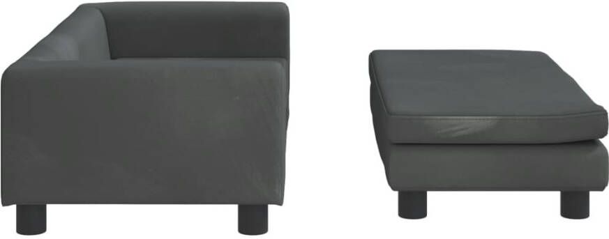 VidaXL Kinderbank met voetensteun 100x50x30 cm fluweel donkergrijs - Foto 5