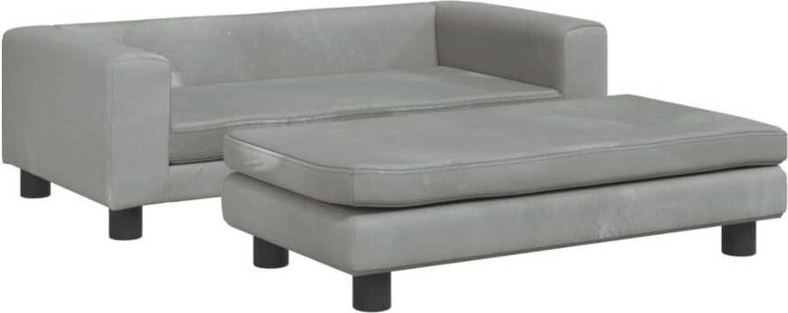 VidaXL Kinderbank met voetensteun lichtgrijs Kinderstoel Kindermeubel Kids Meubels Minibanc Kinderzitplaats - Foto 5