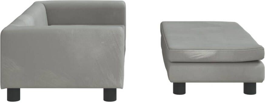 VidaXL Kinderbank met voetensteun lichtgrijs Kinderstoel Kindermeubel Kids Meubels Minibanc Kinderzitplaats - Foto 4