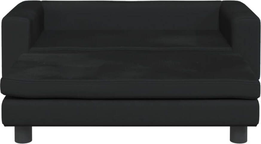 VIDAXL Kinderbank met voetensteun 100x50x30 cm fluweel zwart