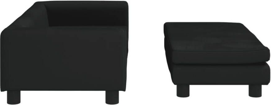VIDAXL Kinderbank met voetensteun 100x50x30 cm fluweel zwart - Foto 3