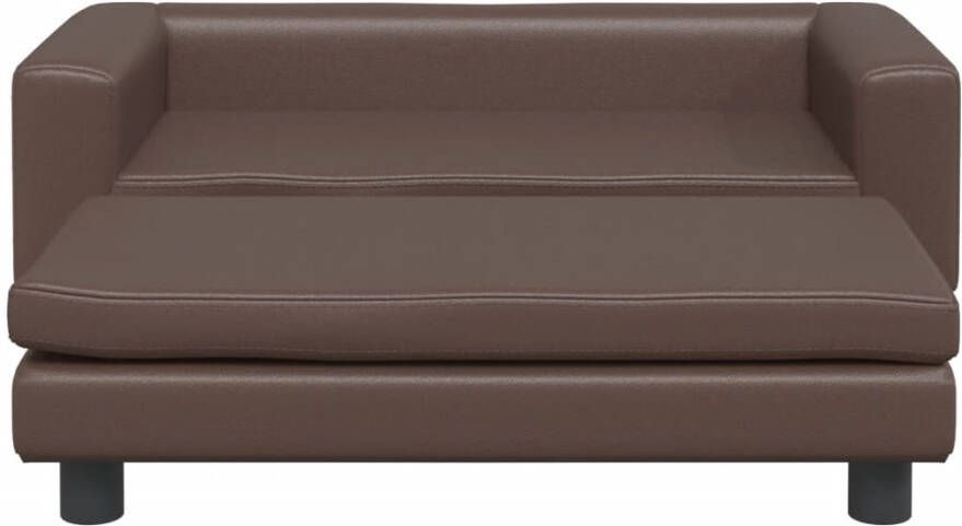 VIDAXL Kinderbank met voetensteun 100x50x30 cm kunstleer bruin