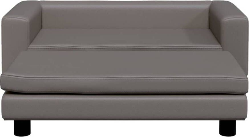 VidaXL Kinderbank met voetensteun 100x50x30 cm kunstleer grijs