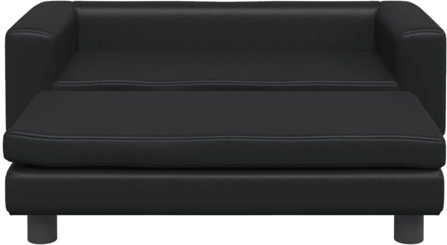 VidaXL Kinderbank met voetensteun 100x50x30 cm kunstleer zwart