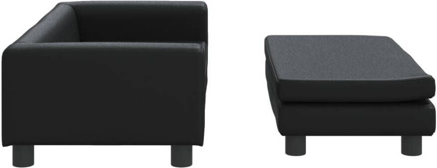 VidaXL Kinderbank met voetensteun 100x50x30 cm kunstleer zwart - Foto 5