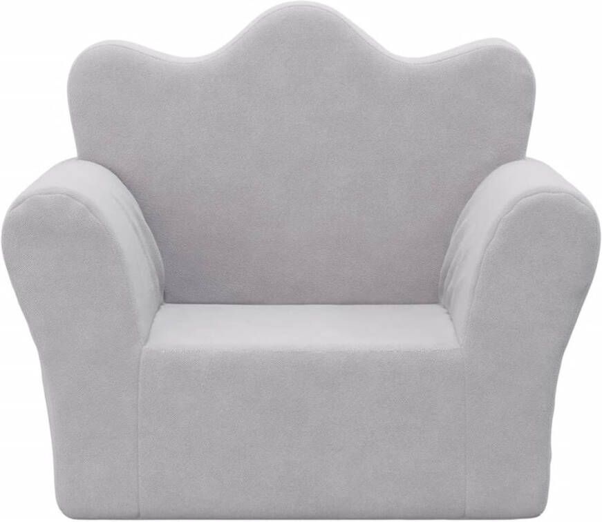 VIDAXL Kinderbank zacht pluche lichtgrijs