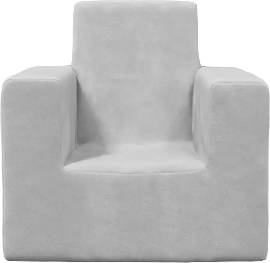 VidaXL Kinderbank zacht pluche lichtgrijs - Foto 2