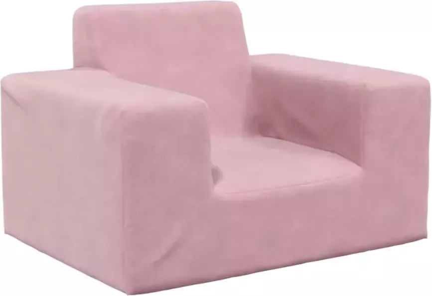 VidaXL Kinderbank zacht pluche roze - Foto 4