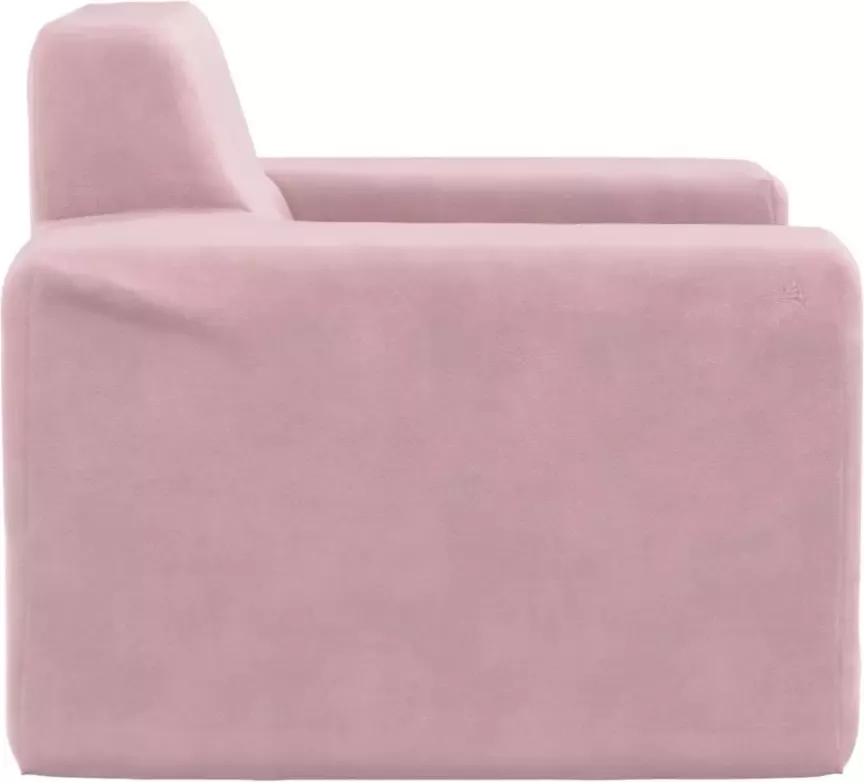 VidaXL Kinderbank zacht pluche roze - Foto 2