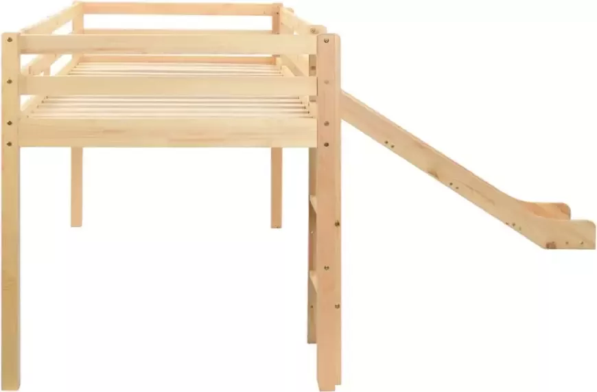 Vida XL Kinderhoogslaper met glijbaan en ladder grenenhout 97x208 cm SKU: V282714 - Foto 2