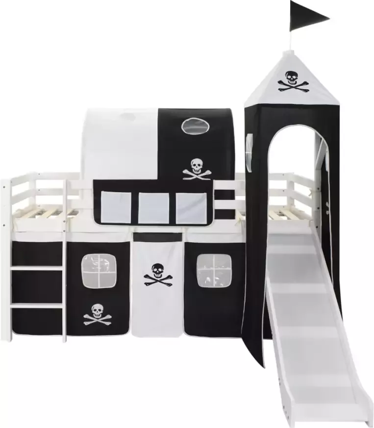 Vida XL Kinderhoogslaper met glijbaan en ladder 97x208 cm grenenhout SKU: V282709 - Foto 2