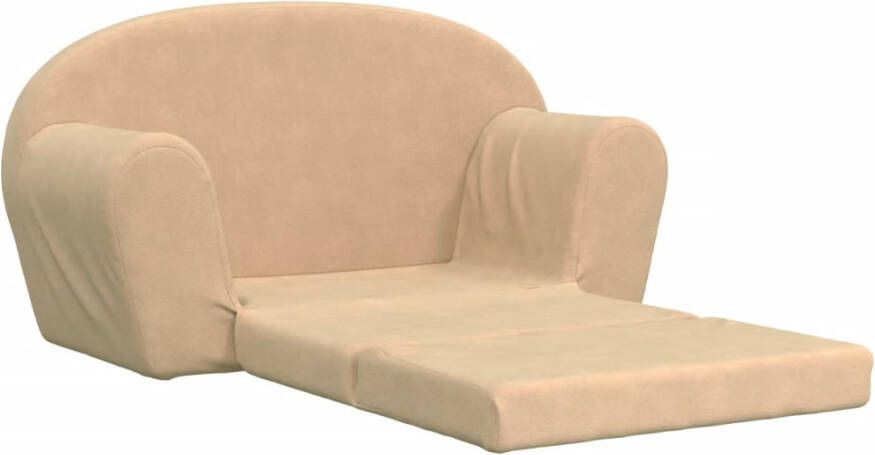 VidaXL Kinderslaapbank 2-zits zacht pluche crèmekleurig - Foto 4