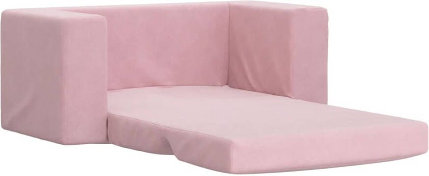 VidaXL Kinderslaapbank 2-zits Zacht pluche Roze - Foto 3